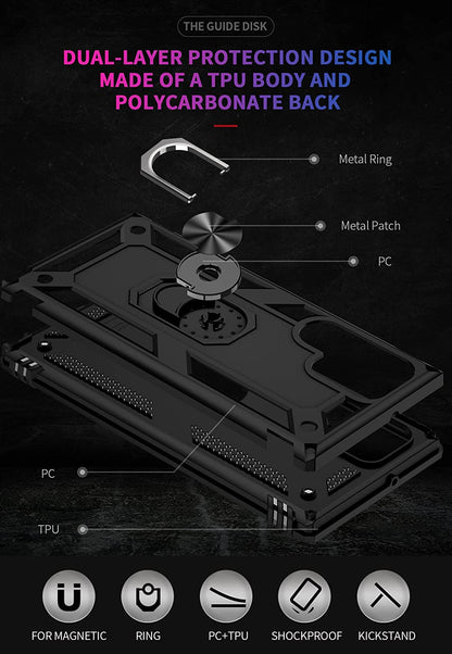 Hybrid Case Cover Metal Ring Kickstand Shockproof Armor  - BFZ02 1612-3