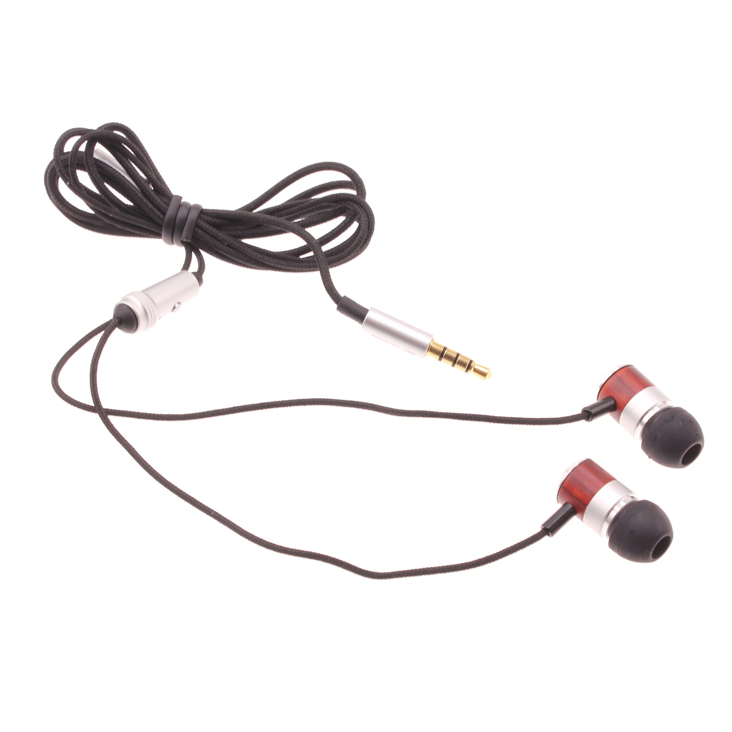 Wired Earphones Hi-Fi Sound Headphones Handsfree Mic Headset Wooden Earbuds  - BFF98 430-1