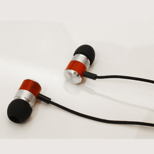 Wired Earphones Hi-Fi Sound Headphones Handsfree Mic Headset Wooden Earbuds  - BFF98 430-3