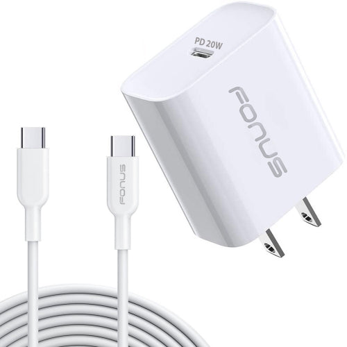 image of 20W PD Home Charger Fast Type-C 6ft Long Cable Quick Power Adapter  - BFA77 1515-1