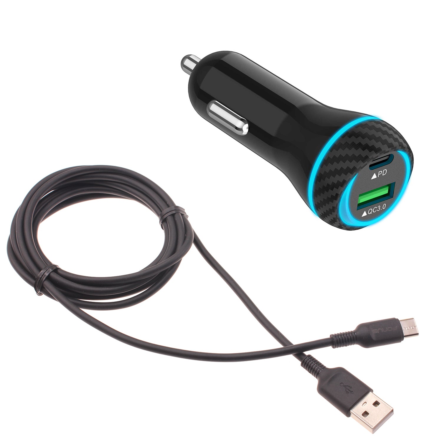 Quick Car Charger 43W 2-Port USB Cable Type-C PD  Power Adapter  - BFE20 1465-1