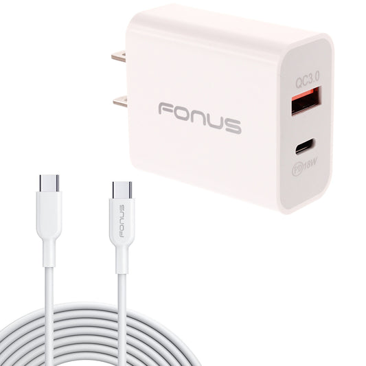 image of 36W PD Home Charger Fast Type-C 6ft Long Cable USB-C Power Cord QC3.0 Adapter  - BFE41 1499-1